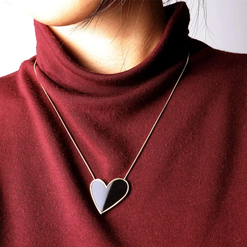 Cute Chain Friendship Pendant Necklace for Women - Lovely Heart Couple Love Valentine Jewelry Gifts