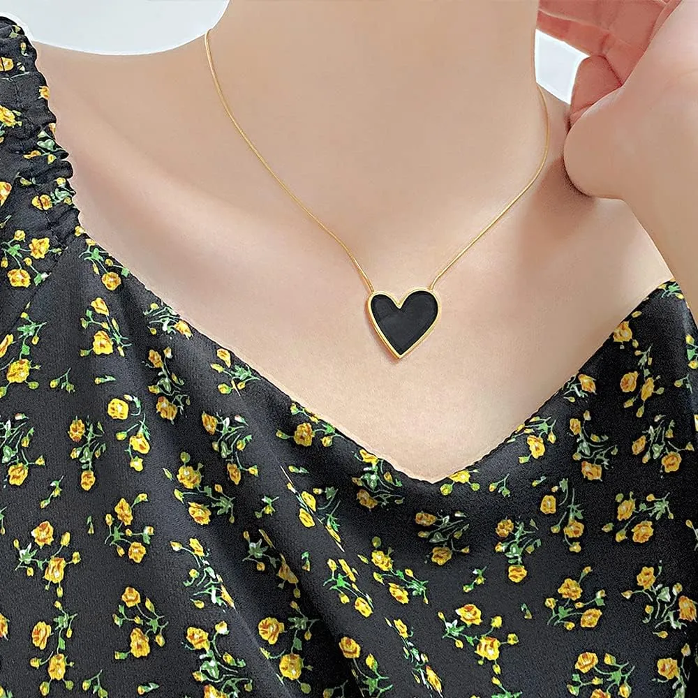 Cute Chain Friendship Pendant Necklace for Women - Lovely Heart Couple Love Valentine Jewelry Gifts