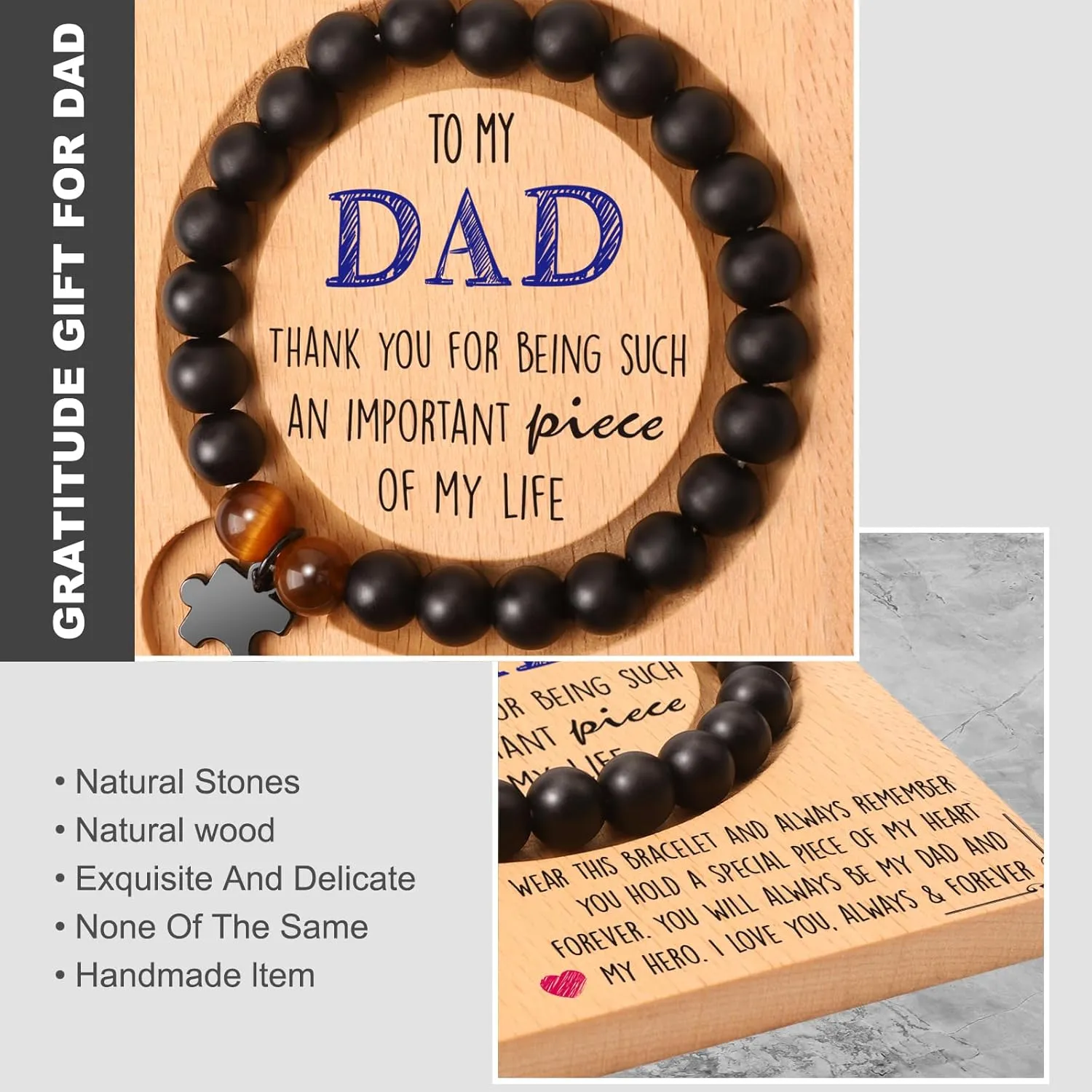 Cute Gifts for Women Man, Mom, Dad, Teacher, Sister, Best Friends, Love One Birthday Christmas Presents- Cool Small Thank You Gift Ideas Natural Stone String Bracelets Beads.