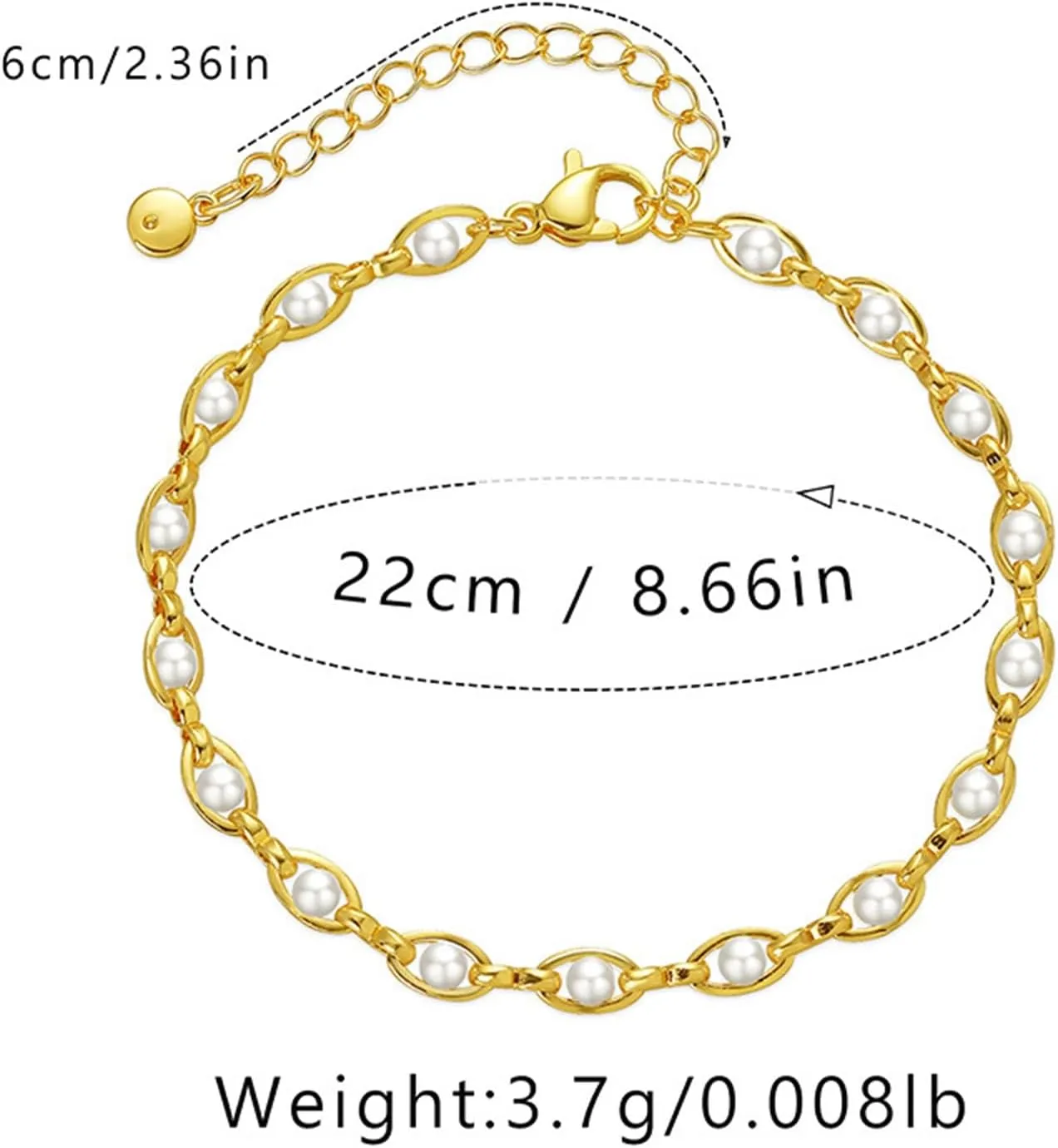 Dainty Gold Ankle Bracelets for Women, 18K Gold Plated Layered Pearl Anklet Waterproof Cubic Zirconia Shell Chain Anklets Boho Summer Beach Jewelry Gifts