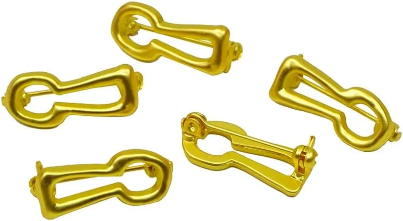 Decorative 5 PCS Key Hole Gold-Toned Metal Brooch,Engraved Key Hole Shape Brooch for Cloth,Handmade Craft,Jewellery,Coat,Jacket,Skirt (Mixed 5-1#)