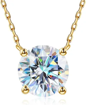 Diamond Necklace for Women, Moissanite Pendant Jewelry for Mothers Gifts, Diamond Necklace Gifts for Mothers Day with GRA Certificate Wife Mom