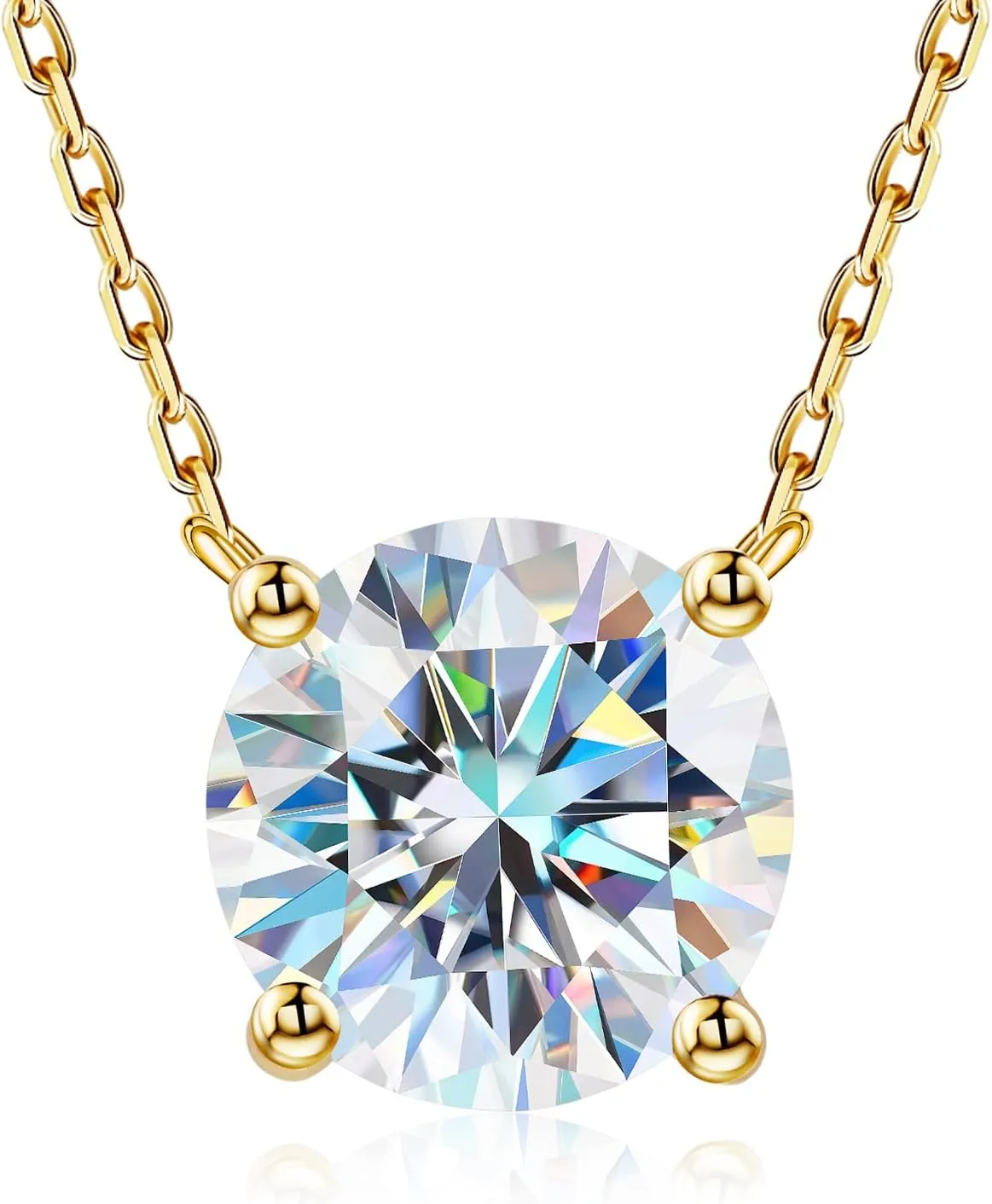 Diamond Necklace for Women, Moissanite Pendant Jewelry for Mothers Gifts, Diamond Necklace Gifts for Mothers Day with GRA Certificate Wife Mom