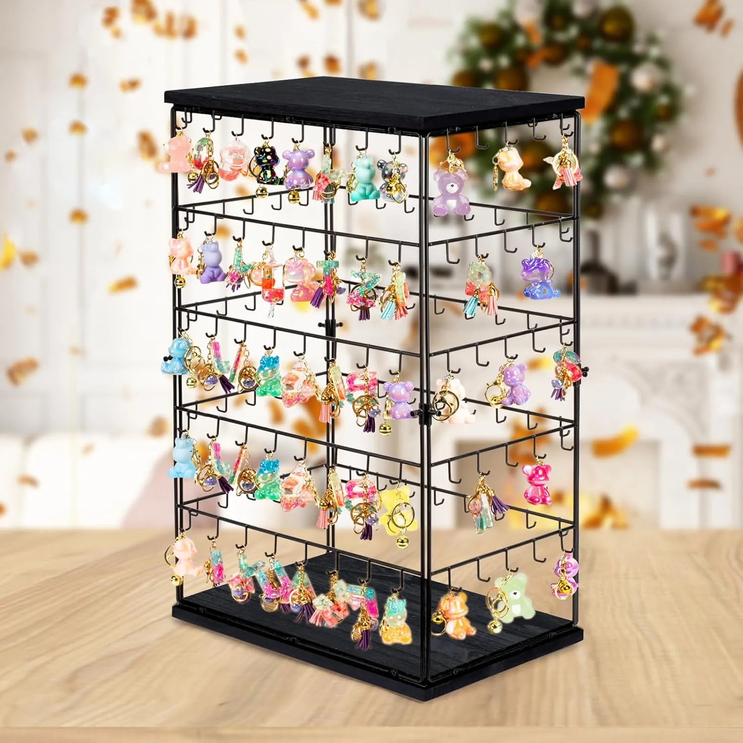 Earring Display Stands for Selling,Earring Rack Display Holder Stand,Jewelry Display Tower for Selling Earring Cards, Rings, Large Capacity 16.5" Wx 10.8" Dx 26.4" H (130 Hooks)