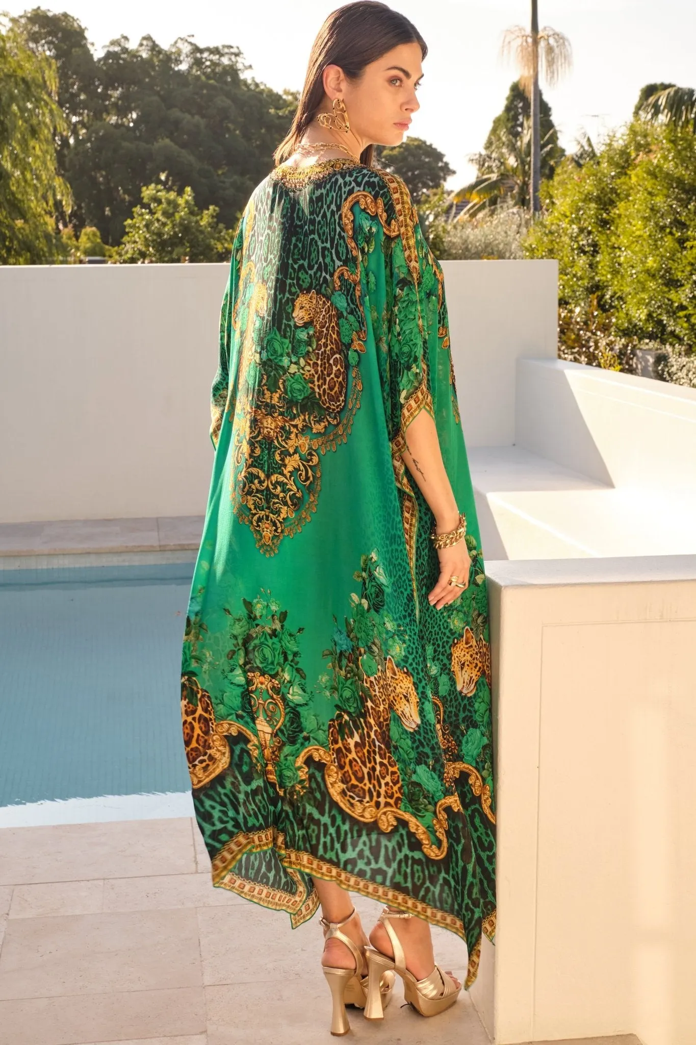 EMERALD LEOPARDESS MEDIUM KAFTAN