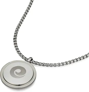 EMF Harmony Pendant Necklace - Silver Stainless-Steel, Elegant & Practical, 7/8" Diameter - Water Resistant - 4 Embedded Elements - 23" Chain