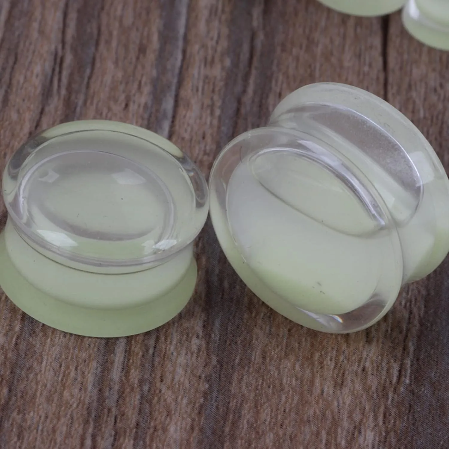 Epinki Gauges Kit, 1 Pair Ear Gauges Acrylic Luminous Glow in Dark Women and Men Ear Plugs Piercing