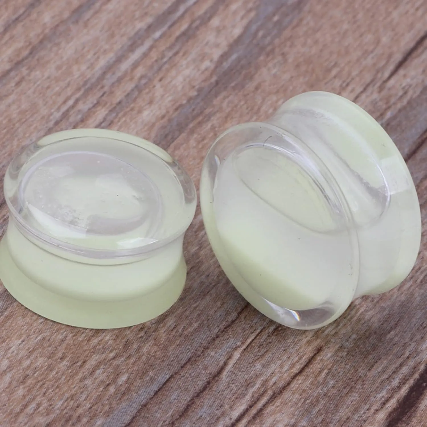 Epinki Gauges Kit, 1 Pair Ear Gauges Acrylic Luminous Glow in Dark Women and Men Ear Plugs Piercing