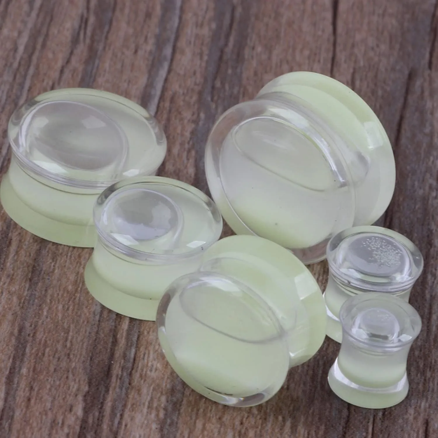 Epinki Gauges Kit, 1 Pair Ear Gauges Acrylic Luminous Glow in Dark Women and Men Ear Plugs Piercing
