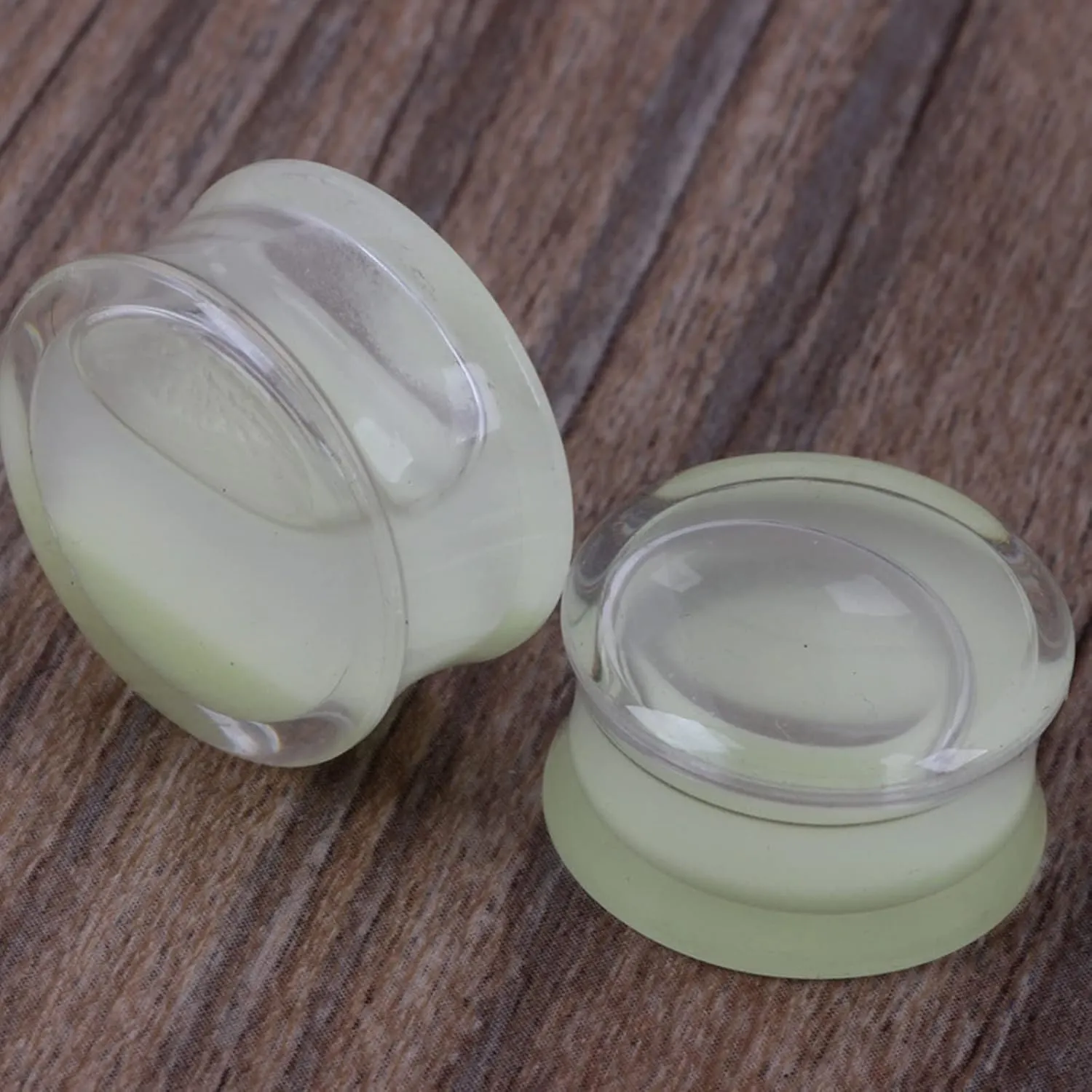 Epinki Gauges Kit, 1 Pair Ear Gauges Acrylic Luminous Glow in Dark Women and Men Ear Plugs Piercing