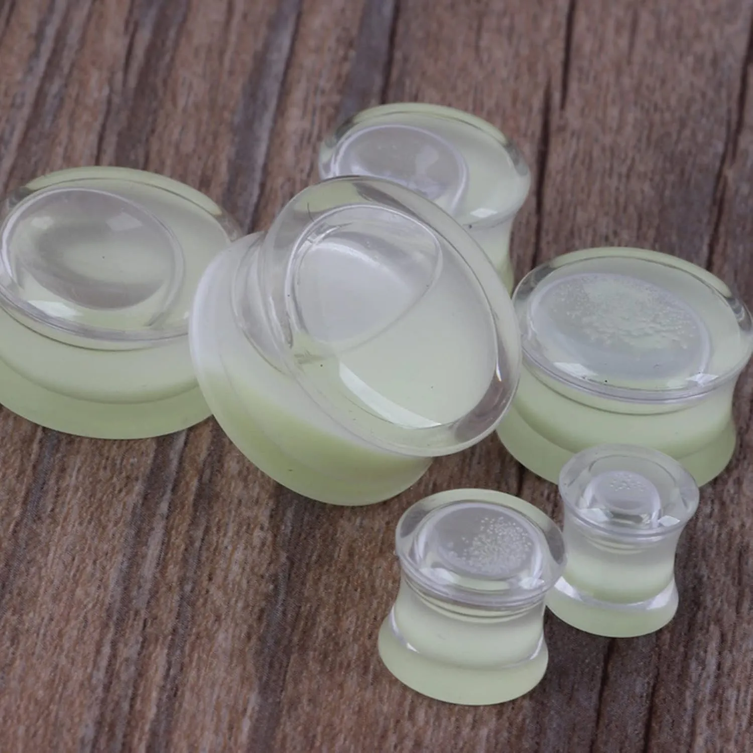 Epinki Gauges Kit, 1 Pair Ear Gauges Acrylic Luminous Glow in Dark Women and Men Ear Plugs Piercing