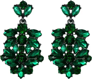 EVER FAITH Costume Jewelry Marquise Austrian Crystal Art Deco Banquet Dangle Earrings for Women Bridal