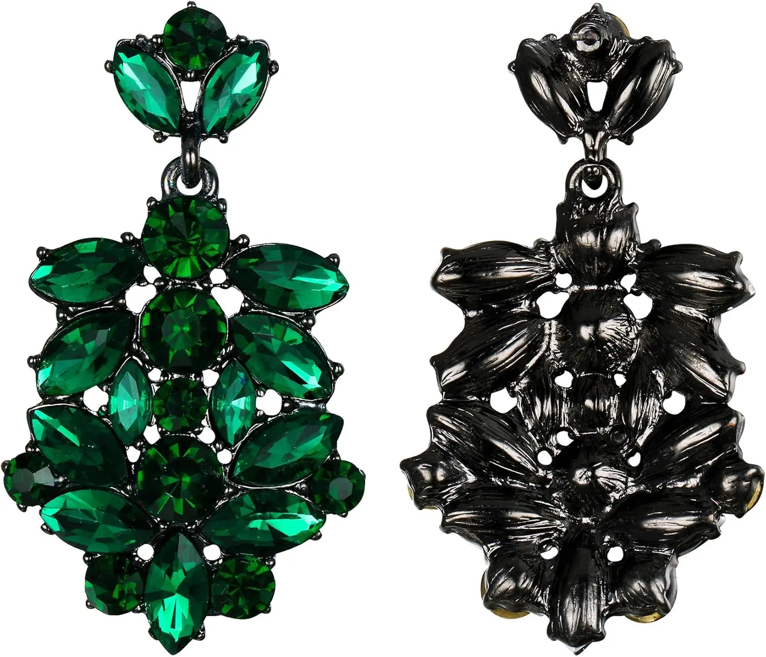 EVER FAITH Costume Jewelry Marquise Austrian Crystal Art Deco Banquet Dangle Earrings for Women Bridal