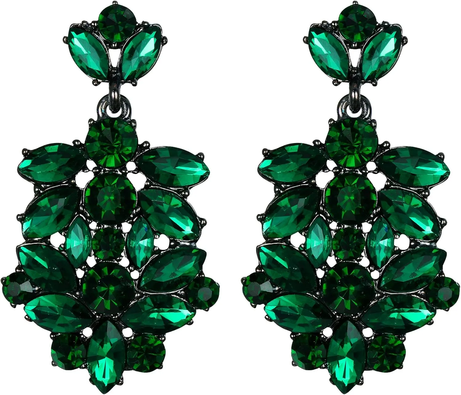 EVER FAITH Costume Jewelry Marquise Austrian Crystal Art Deco Banquet Dangle Earrings for Women Bridal