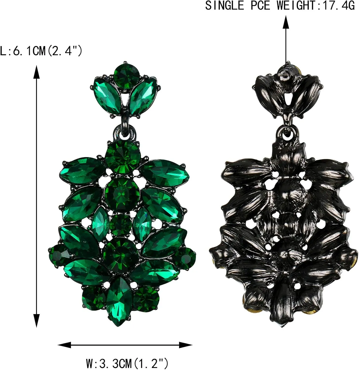 EVER FAITH Costume Jewelry Marquise Austrian Crystal Art Deco Banquet Dangle Earrings for Women Bridal