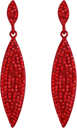 EVER FAITH Rhinestone Crystal Ear Jewelry 2 Laef Art Deco Pierced Bridal Chandelier Dangle Earrings for Women