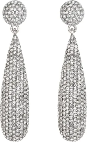 EVER FAITH Rhinestone Statement Earrings Round Crystal Chandelier Dangle Drop Pierced Earring for Women Formal Wedding Bridal Prom