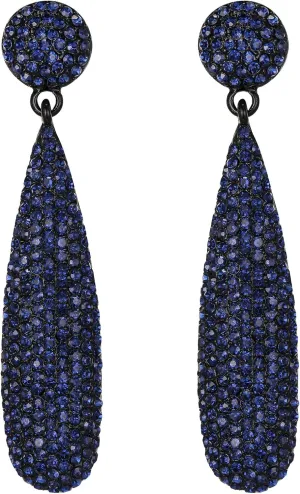 EVER FAITH Rhinestone Statement Earrings Round Crystal Chandelier Dangle Drop Pierced Earring for Women Formal Wedding Bridal Prom