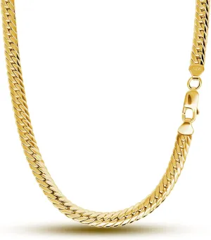 Fashion Men 925 Sterling Silver Necklace 6MM 18 "20" 22 "24" 26" flat Snake Link Curb Chain Choker Punk Fine Jewelry gift