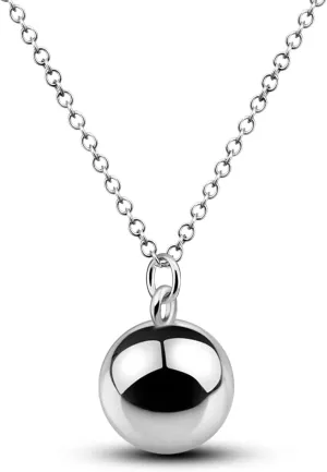 Fashion Silver Harmony Ball Necklace Brilliant Chime Bola 20MM Pendant Choker 18" 20" 22" Beads Chain O-Chain Women Jewelry Gifts For Pet Cats & Dogs