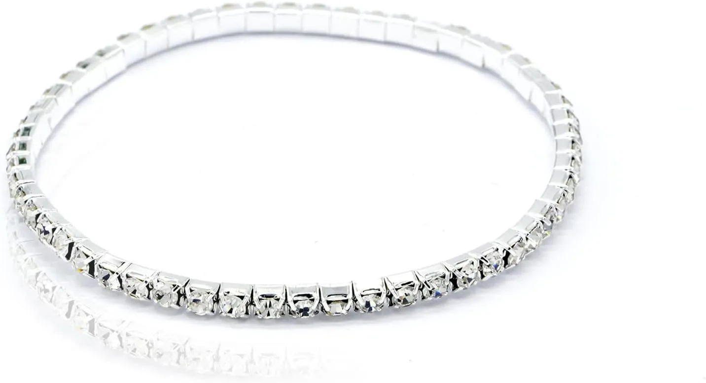 Fesciory Heart Rhinestone Ankle Bracelets for Women, Adjustable Silver Shiny Tennis Anklets, Twinkle Cubic Zircon Diamond Anklet Foot Chain Jewelry Gifts