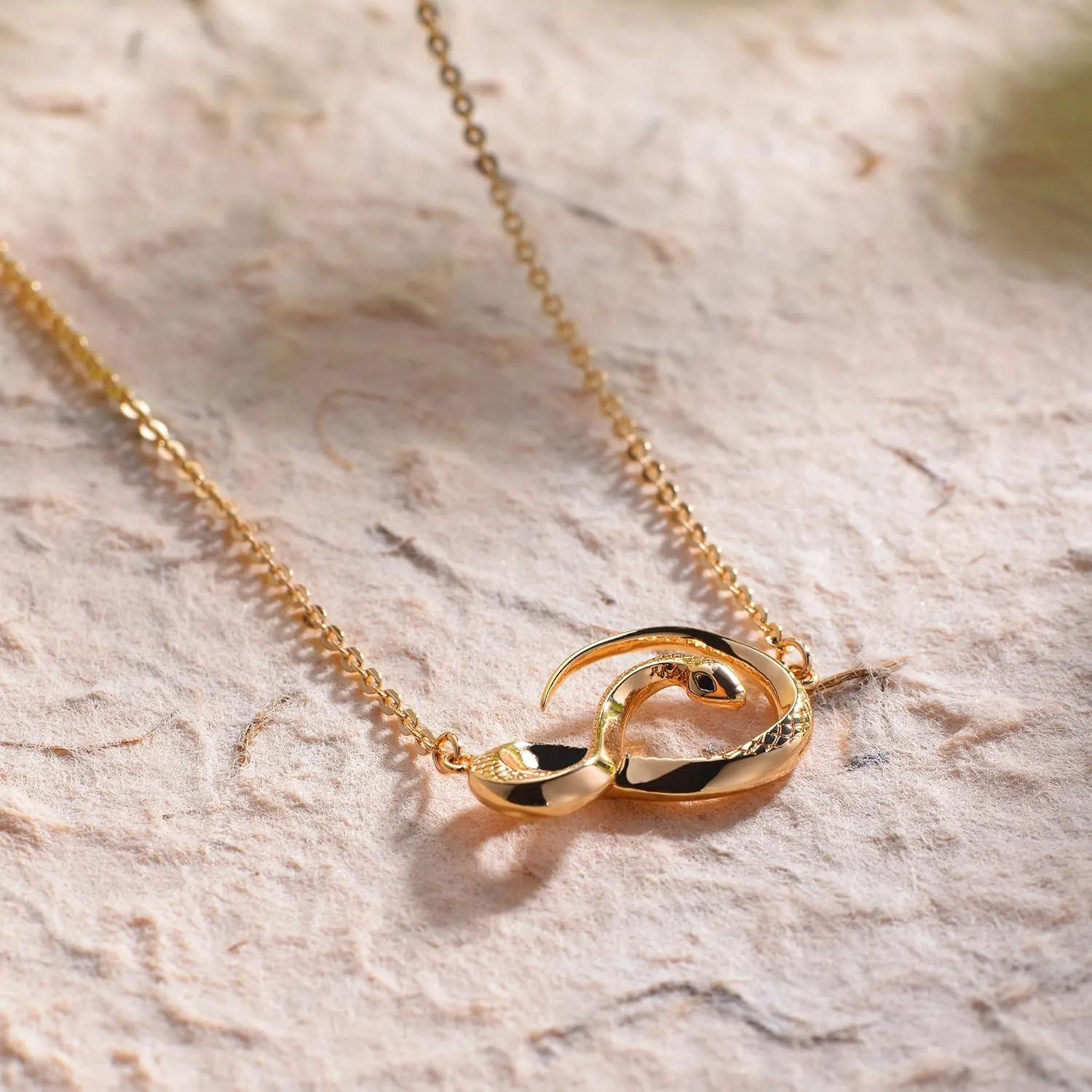 Fettero Animal Necklaces for Women Gold Plated Necklace Butterfly Bird Cat Elephant Snake Bull Pendant Necklace Dainty Chain 14K Gold Plated Minimalist Simple Cute Jewelry