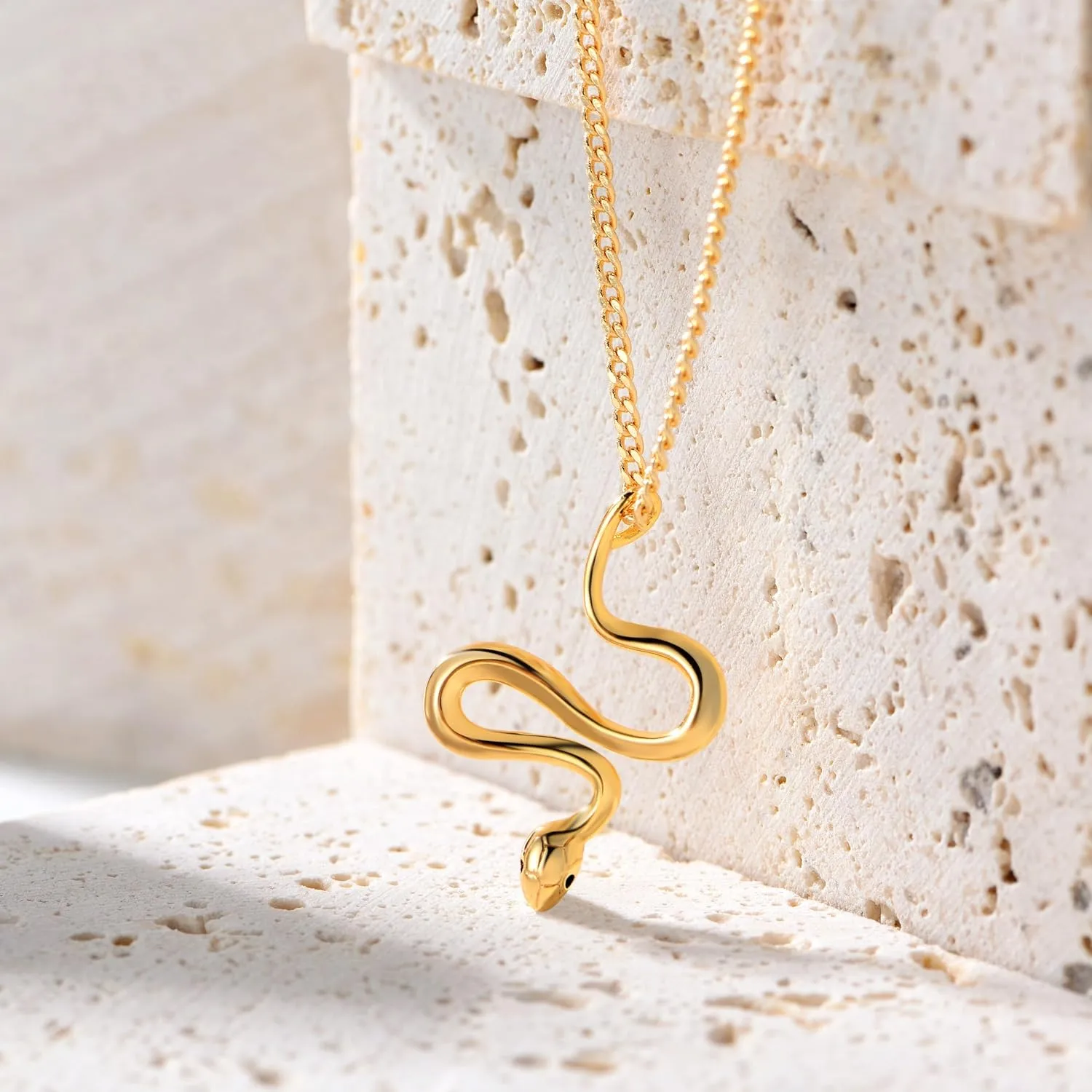 Fettero Animal Necklaces for Women Gold Plated Necklace Butterfly Bird Cat Elephant Snake Bull Pendant Necklace Dainty Chain 14K Gold Plated Minimalist Simple Cute Jewelry