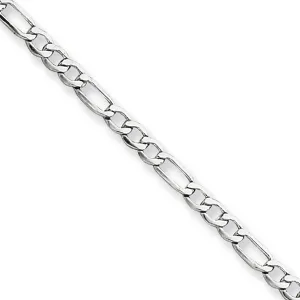 figaro chain 5mm 14k White Gold Necklace Women Men Jewelry Strong Solid Clasp Gift with Lobster plated Clasp 18inch -28inch