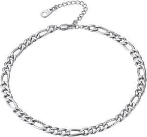 FindChic Stainless Steel Ankle Chain Bracelets for Women Cuban Curb/Figaro/Box Links Beach Foot Jewelry 8.5''-10.5'' Adjustable Anklet, with Jewelry Box