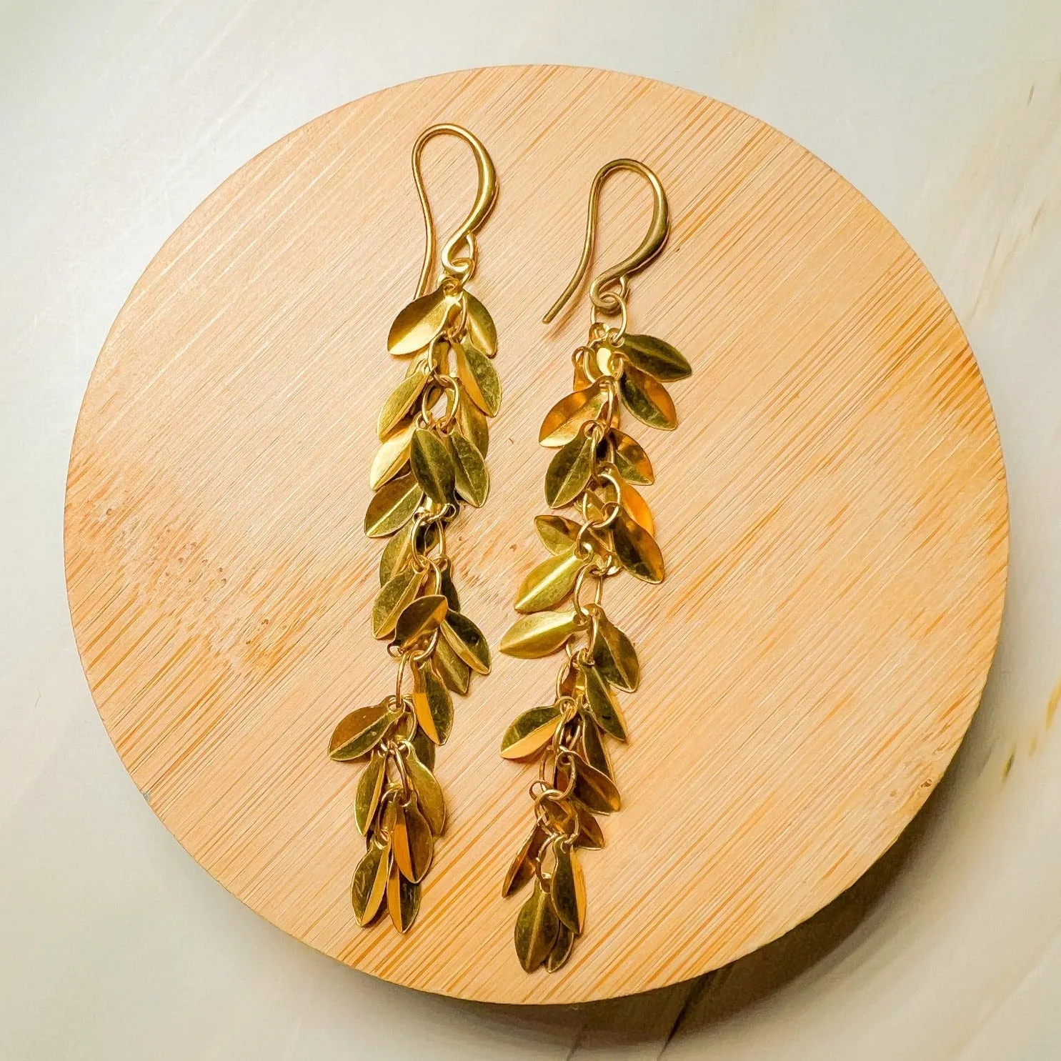Garland Leaf Chain Long Earring