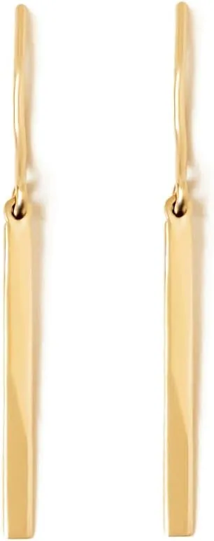 GELIN 14K Solid Gold Bar Earrings for Women | Dainty Gold Stud Earrings | Minimalist Jewelry Gift