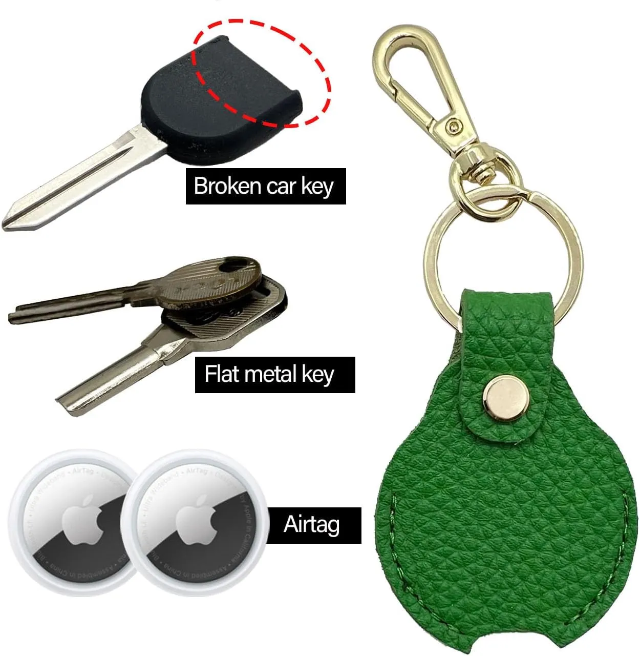 Genuine Leather Keychain Holder,Key Sleeve,Key Cover for Broken Key,keychain,Leather Key Protector