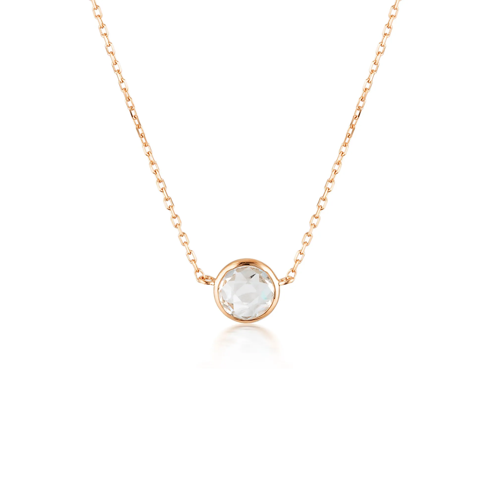Georgini Lucent White Topaz Rose Gold Necklace