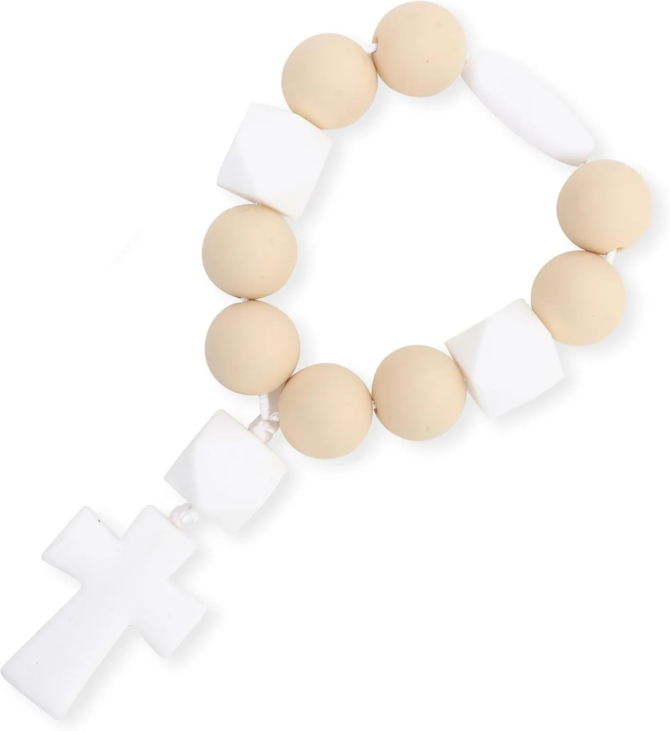 God Bless First Rosary - Silicone Rosary Necklace with Cross, Catholic Cross Rosary Bracelet, Party Decorations, Faith Religious Christian Catholic Supplies, Suitable as Christian Baptism Supplies