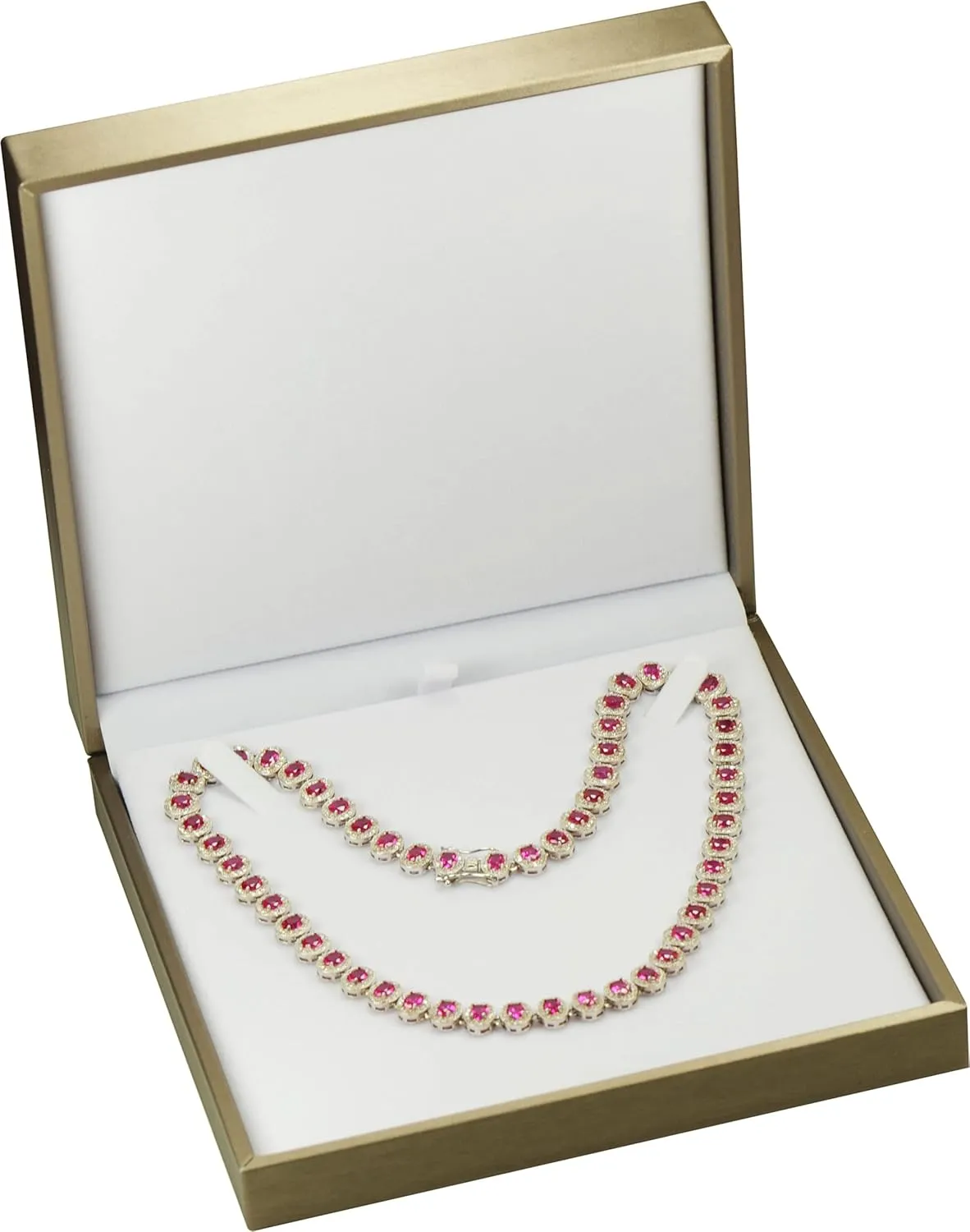Gold Color Big Necklace Chain Gift Box Luxury Soft Touch PU Leather Material Necklace Storage Box Size 6.42"(W)*6.42(D)*1.57(H)
