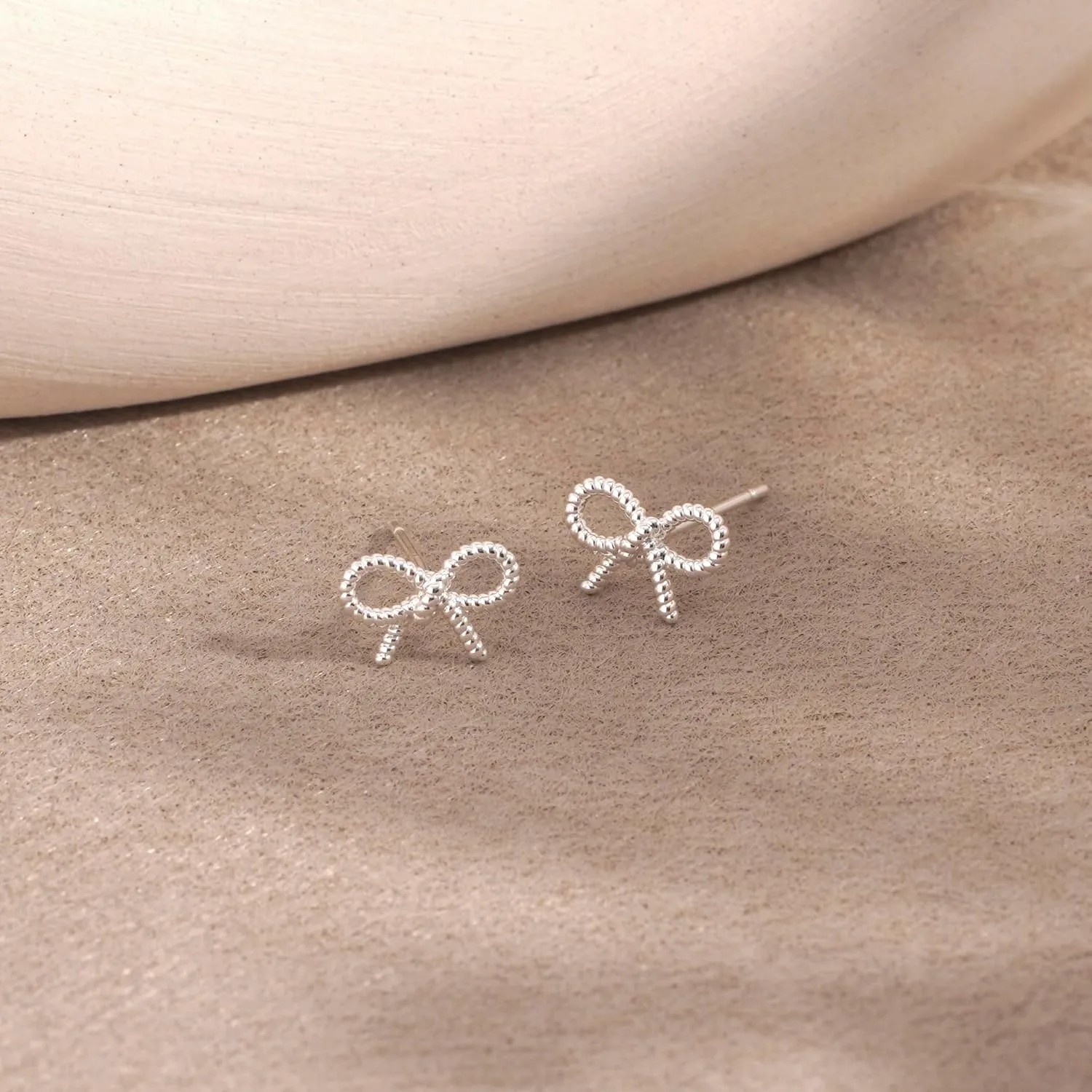 Gold Earrings for Women,14K Gold Plated Dainty Cute Bow Stud,Tarnish Free Hypoallergenic Chunky Bow Earrings for Women Trendy,Tragus Piercing Ribbon Stud Jewelry Gifts