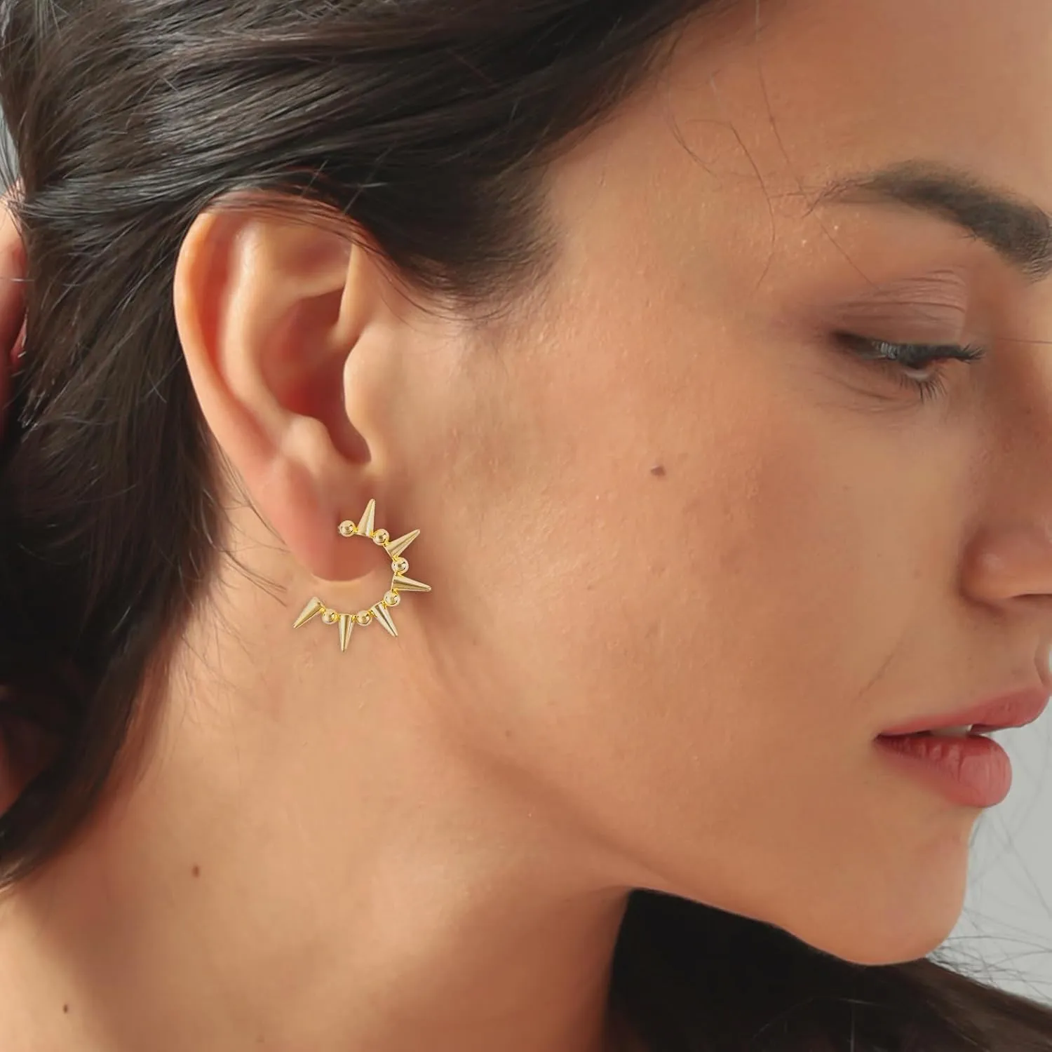 Gold Huggie Hoop Earrings for Women, Gold Plated Sun Moon Star Hoop Dangle Earrings, Huggies Hoop Hypoallergenic Earrings Dainty Jewelry for Wife Anniversary Birthday Wedding Gift for Her