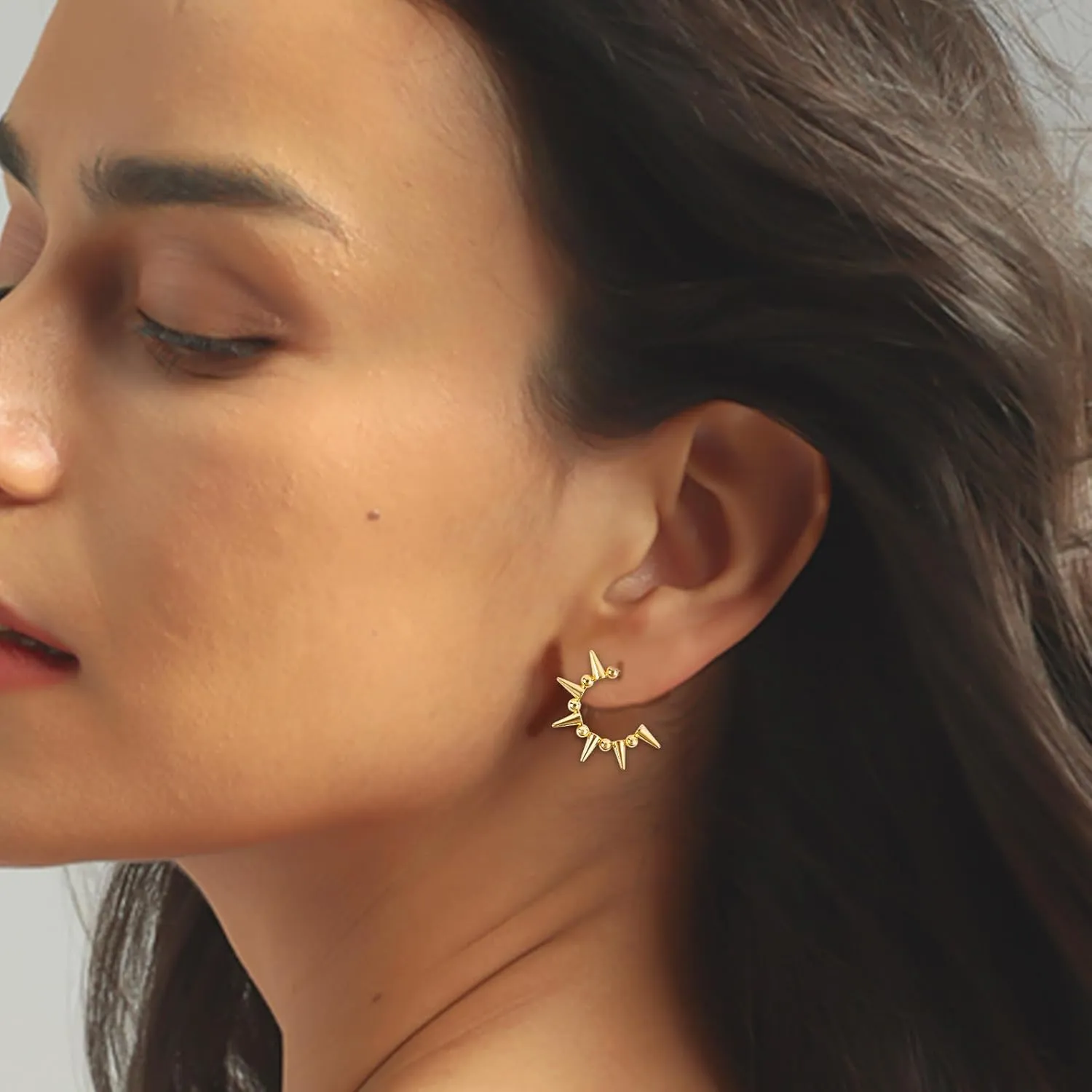 Gold Huggie Hoop Earrings for Women, Gold Plated Sun Moon Star Hoop Dangle Earrings, Huggies Hoop Hypoallergenic Earrings Dainty Jewelry for Wife Anniversary Birthday Wedding Gift for Her