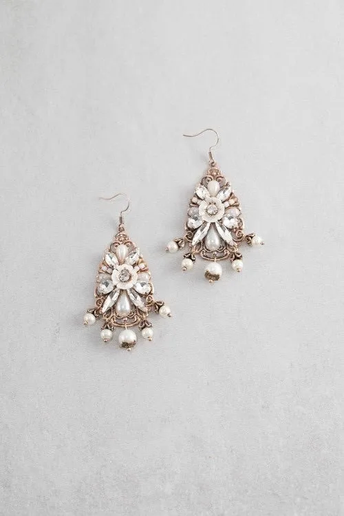 Gold Plate Earrings With Pearl