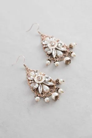 Gold Plate Earrings With Pearl