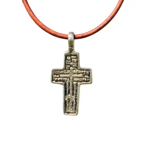 Gold Rustic Cross For Men Necklace - Catholic Jewelry, Religious Gifts, Father Present, Christian, Believes, Women Small Crosses, Mens Protection (Gold)