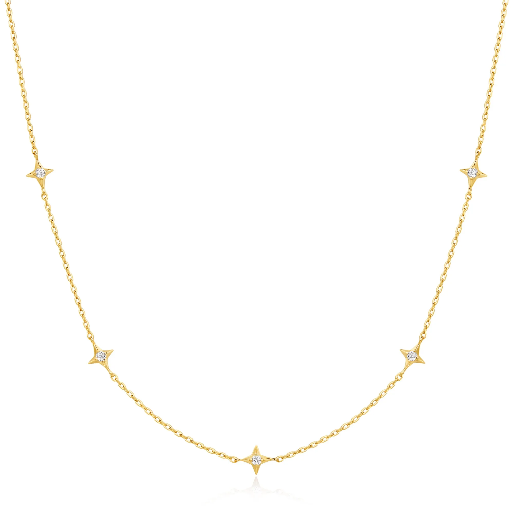 Gold Stars Station Necklace