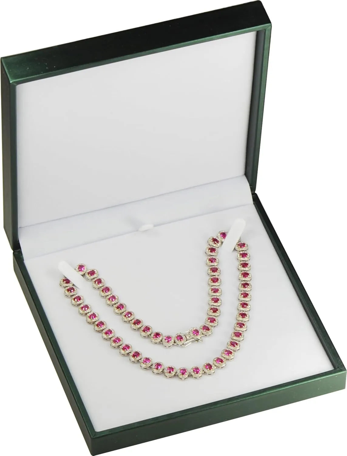 Green Color Big Necklace Chain Gift Box Luxury Soft Touch PU Leather Material Necklace Storage Box Size 6.42"(W)*6.42(D)*1.57(H)