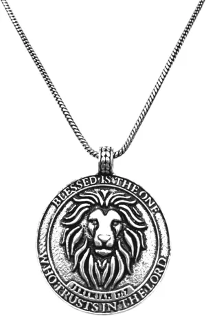 GUAAFA Bible Verse & Lion Pendant for Men Locket Necklaces - Blessed is the One Who Trusts In the Lord | Christian Faith Religious Gifts Jewelry for Women