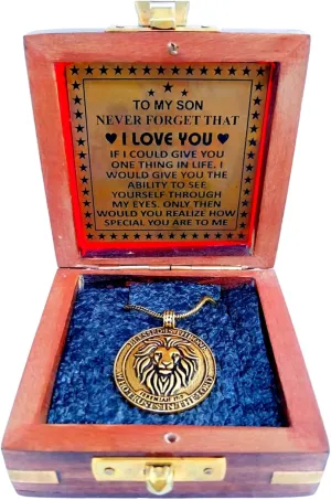 GUAAFA Bible Verse & Lion Pendant for Men Locket Necklaces - Blessed is the One Who Trusts In the Lord | Christian Faith Religious Gifts Jewelry for Women