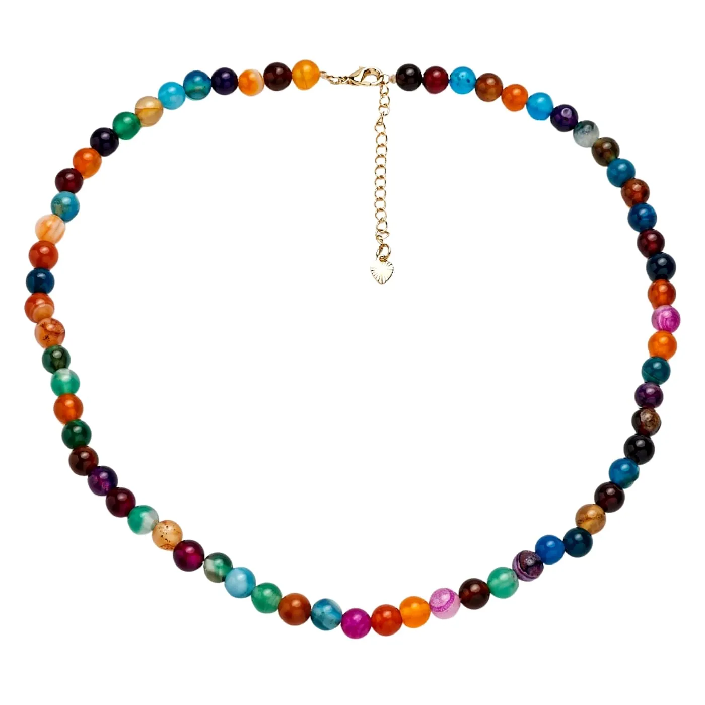Handmade Womens Girls 6 Mm Beaded Necklace Choker with 5cm Extender - Natural Gemstones Healing Crystal Jewelry (Vibrant Gems)