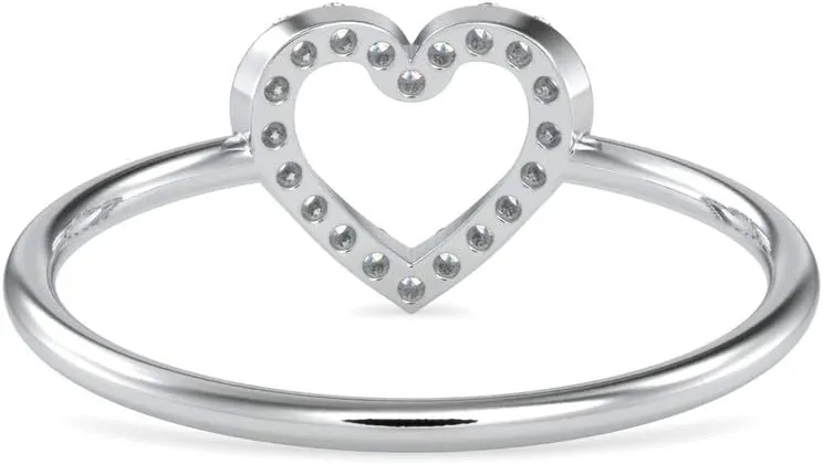 Heart Shaped Daily Wear Ring in 18k White/Yellow/Rose Gold Studded with Brilliant Round Natural Diamond | Couple Promise Ring | Love Diamond ring for Women | Wedding Ring for Her (0.07 Cttw, IJ-SI)