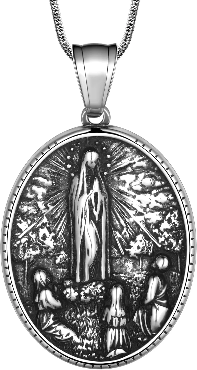Hipunk Cross Crucifix Pendant Necklace - Stainless Steel Crucifix Jesus Christ Pendant Bible Prayer Religious Unisex Religious Baptism Madonna Eagle Necklace Jewelry