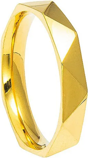 HUASAI Geometric Rhombus Ring Punk Cool Ring Dainty 4mm Titanium Rhombus Ring Dainty Statement Rings Trendy Midi Rings Jewelry for Women
