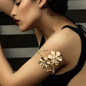 iLLASPARKZ Flower Stem Tip Adjustable Arm Cuff Bracelet